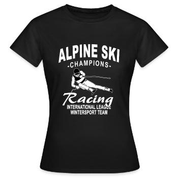 Alpine skiing - downhill skiing - slalom - skiers - Women's T-Shirt - black - Front - AI Model Female 172 dark (172cm)