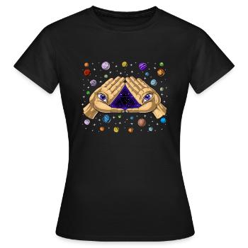 Géométrie sacrée Illuminati - T-shirt Femme - noir - Devant - AI Model Female 172 dark (172cm)