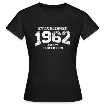 established 1962 - aged to perfection (de) - Frauen T-Shirt - Schwarz - Vorne - AI Model Female 172 dark (172cm)