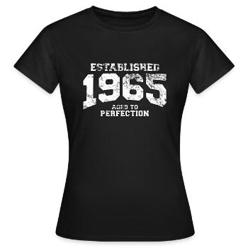 established 1965 - aged to perfection (fr) - T-shirt Femme - noir - Devant - AI Model Female 172 dark (172cm)