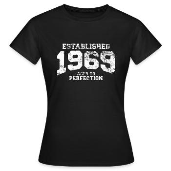 established 1969 - aged to perfection (fr) - T-shirt Femme - noir - Devant - AI Model Female 172 dark (172cm)