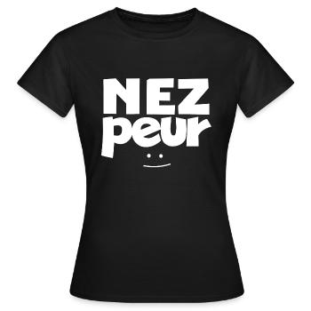 nez peur - T-shirt Femme - noir - Devant - AI Model Female 172 dark (172cm)