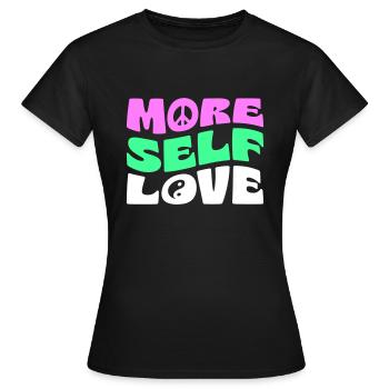 PLUS D’AMOUR DE SOI - T-shirt Femme - noir - Devant - AI Model Female 172 dark (172cm)