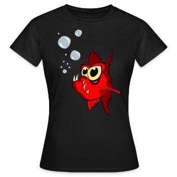 goldfish - Women's T-Shirt - black - Front - AI Model Female 172 dark (172cm)