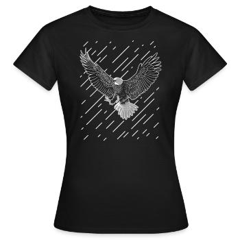 Eagle in the rain - Women's T-Shirt - black - Front - AI Model Female 172 dark (172cm)
