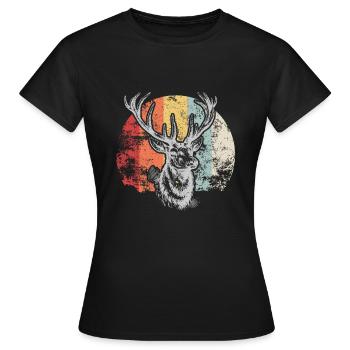 Cerf en cerf - T-shirt Femme - noir - Devant - AI Model Female 172 dark (172cm)