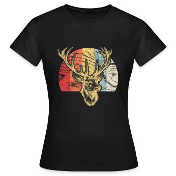 Cerf en cerf - T-shirt Femme - noir - Devant - AI Model Female 172 dark (172cm)