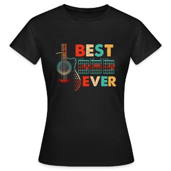 Dad Akkorde Beste Dad Ever Gitarre - Frauen T-Shirt - Schwarz - Vorne - AI Model Female 172 dark (172cm)