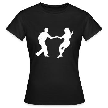 swing dancers - Women's T-Shirt - black - Front - AI Model Female 172 dark (172cm)