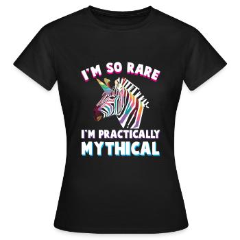 Behinderung Handicap Buntes Zebra Einhorn - Frauen T-Shirt - Schwarz - Vorne - AI Model Female 172 dark (172cm)