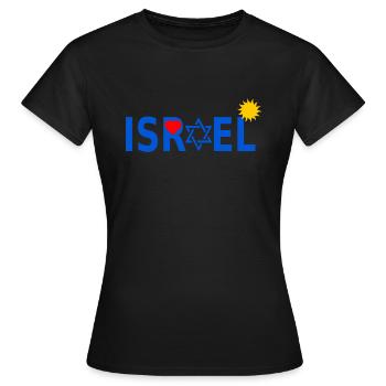 Israël avec l'étoile de David Heart Sun - T-shirt Femme - noir - Devant - AI Model Female 172 dark (172cm)