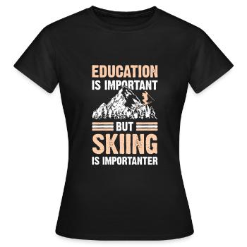 Ski Ski Education - T-shirt Femme - noir - Devant - AI Model Female 172 dark (172cm)