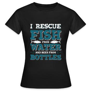 pêche pêche pêche - T-shirt Femme - noir - Devant - AI Model Female 172 dark (172cm)