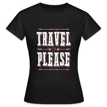 voyage s’il vous plaît voyage - T-shirt Femme - noir - Devant - AI Model Female 172 dark (172cm)