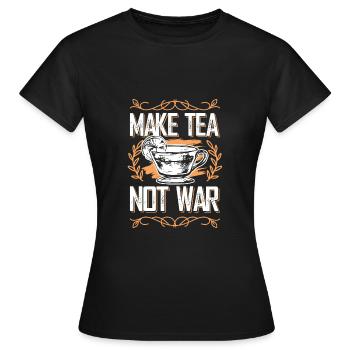 tee no war - Women's T-Shirt - black - Front - AI Model Female 172 dark (172cm)