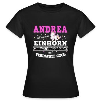 Andrea Frauen Namen Geschenk - Frauen T-Shirt - Schwarz - Vorne - AI Model Female 172 dark (172cm)