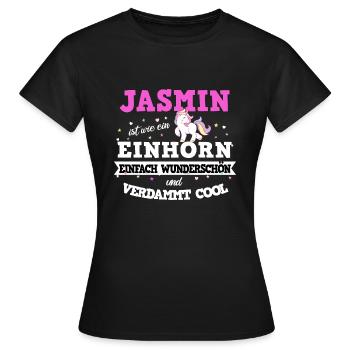 Jasmin Einhorn - Frauen T-Shirt - Schwarz - Vorne - AI Model Female 172 dark (172cm)