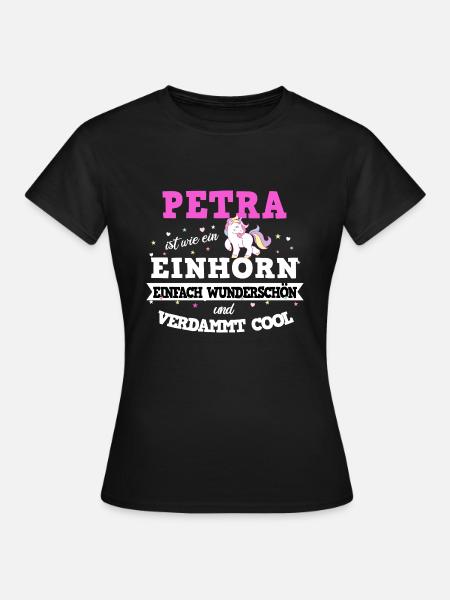 Petra Einhorn - Frauen T-Shirt - Schwarz