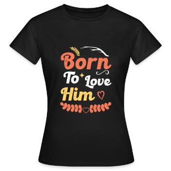 Né pour l’aimer - T-shirt Femme - noir - Devant - AI Model Female 172 dark (172cm)