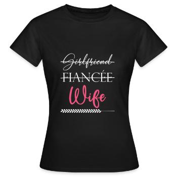 ehefrau paare liebe - Frauen T-Shirt - Schwarz - Vorne - AI Model Female 172 dark (172cm)