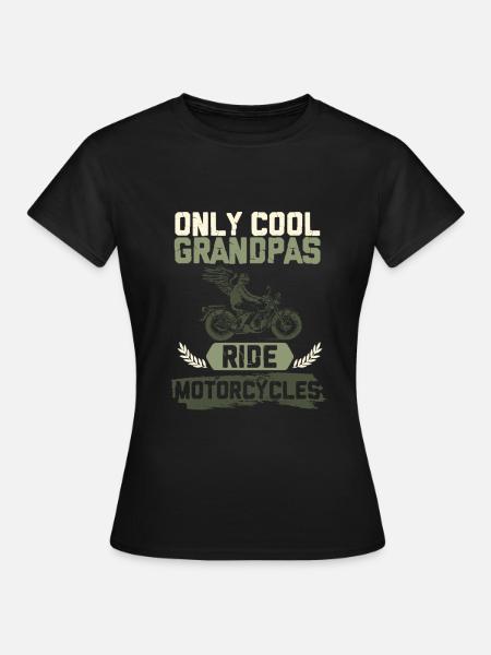 motorrad großvater - Frauen T-Shirt - Schwarz