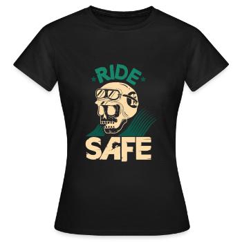 Balade à moto - T-shirt Femme - noir - Devant - AI Model Female 172 dark (172cm)