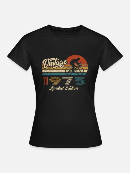 50ème anniversaire 1975 vintage rétro vélo cycliste - T-shirt Femme - noir