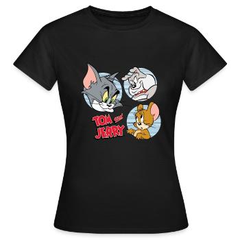 Tom et Jerry Spike - T-shirt Femme - noir - Devant - AI Model Female 172 dark (172cm)