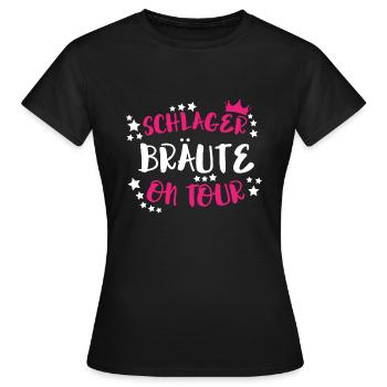 Schlager Bräute on Tour - Schlagerparty - Frauen T-Shirt - Schwarz - Vorne - AI Model Female 172 dark (172cm)