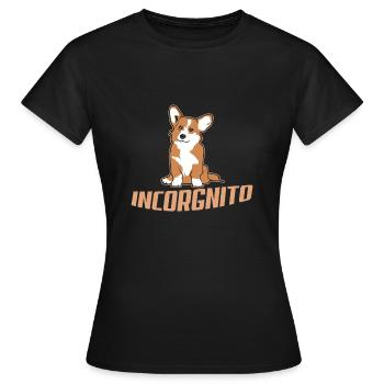 Corgi Dog Pun - T-shirt Femme - noir - Devant - AI Model Female 172 dark (172cm)