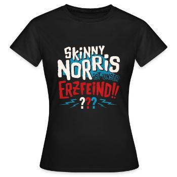 Die Drei ??? Skinny Norris - Frauen T-Shirt - Schwarz - Vorne - AI Model Female 172 dark (172cm)