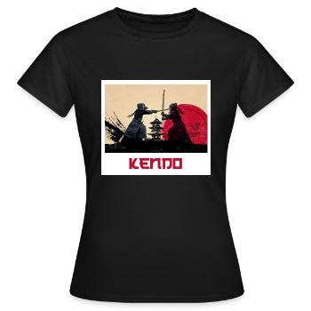 Kendo Schwertkampf - Frauen T-Shirt - Schwarz - Vorne - AI Model Female 172 dark (172cm)
