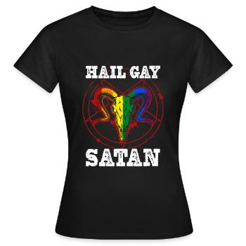 Hail Gay Satan Goth Gay Pride Baphomet Lgbt Pride - Frauen T-Shirt - Schwarz - Vorne - AI Model Female 172 dark (172cm)