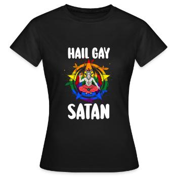 Hail Gay Satan Goth Gay Pride Baphomet Lgbt Pride - Frauen T-Shirt - Schwarz - Vorne - AI Model Female 172 dark (172cm)