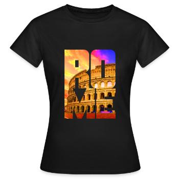 Colisée de Rome - T-shirt Femme - noir - Devant - AI Model Female 172 dark (172cm)