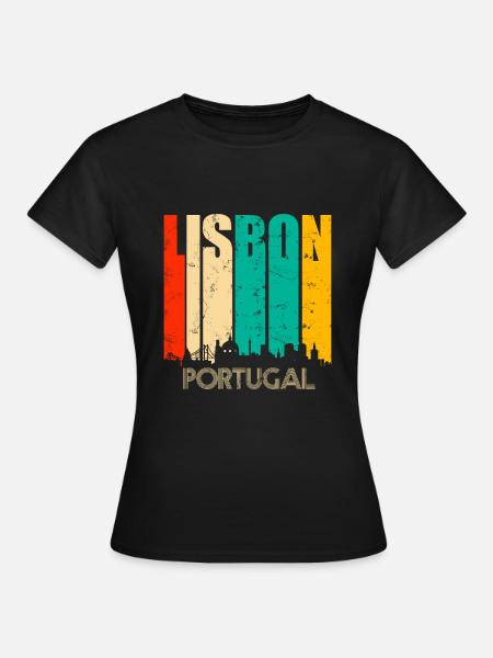 Lissabon Portugal - Frauen T-Shirt - Schwarz