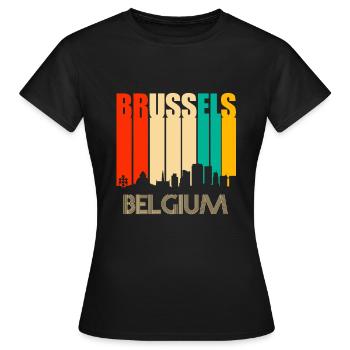Brussels - Women's T-Shirt - black - Front - AI Model Female 172 dark (172cm)
