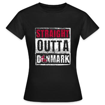 Straight Outta Denmark - Frauen T-Shirt - Schwarz - Vorne - AI Model Female 172 dark (172cm)