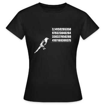 Die gelehrte Elster - weiß - Frauen T-Shirt - Schwarz - Vorne - AI Model Female 172 dark (172cm)