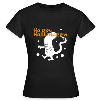 Halloween monstre blanc - T-shirt Femme - noir - Devant - AI Model Female 172 dark (172cm)