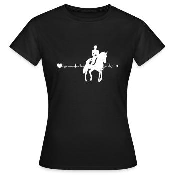 Heartline Dressur - Frauen T-Shirt - Schwarz - Vorne - AI Model Female 172 dark (172cm)
