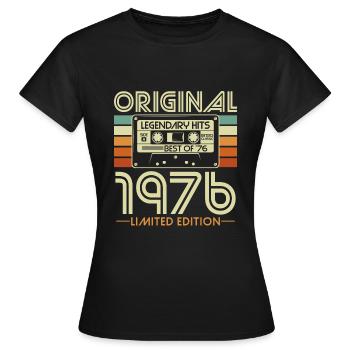 Original 1976 Vintage Vintage Birthday Retro - T-shirt Femme - noir - Devant - AI Model Female 172 dark (172cm)