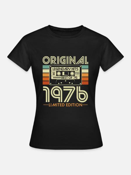 Original 1976 Jahrgang Vintage Geburtstag Retro - Dame-T-shirt - sort