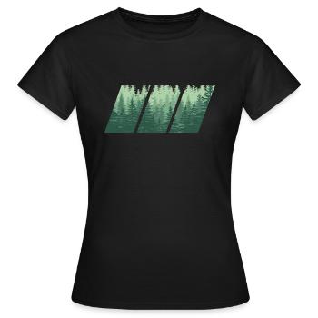WOOD Wald Geschenk - Frauen T-Shirt - Schwarz - Vorne - AI Model Female 172 dark (172cm)