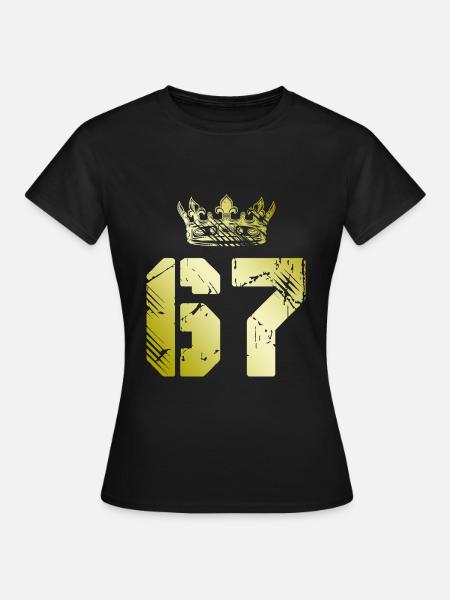 67 Zahl Krone - Dame-T-shirt - sort