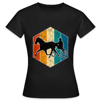 Trotter trotting races in retro or vintage style - Women's T-Shirt - black - Front - AI Model Female 172 dark (172cm)