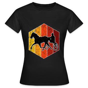 Trotter courses de trot dans un style rétro ou vintage - T-shirt Femme - noir - Devant - AI Model Female 172 dark (172cm)