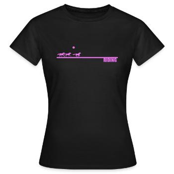 Reiten Sun Pink - Frauen T-Shirt - Schwarz - Vorne - AI Model Female 172 dark (172cm)