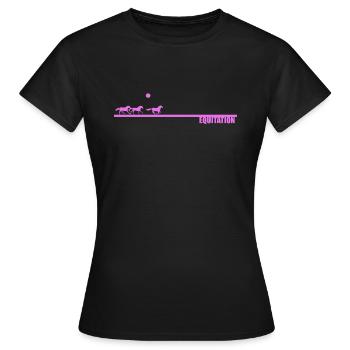 Reiten Pink Sun - Frauen T-Shirt - Schwarz - Vorne - AI Model Female 172 dark (172cm)