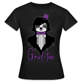 Gruf-Tee Goth Paresseux Grufti Gothique Faultier Gruftee - T-shirt Femme - noir - Devant - AI Model Female 172 dark (172cm)